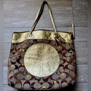 Coach Metallic Gold and Brown Tote